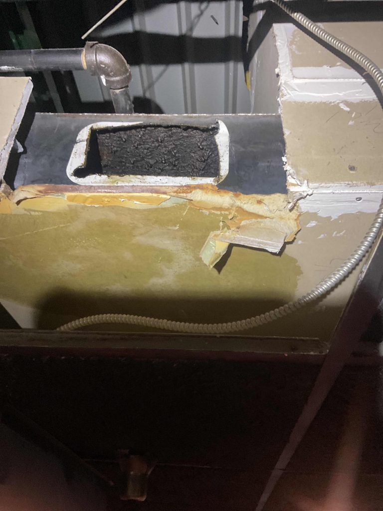 Receive quality Indiana Kitchen Fire Suppression services from Bradley Fire & Environmental Services image shows dirty kitchen infrastructure