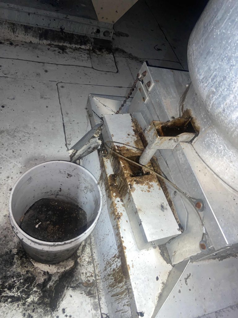 Handle Indiana Kitchen Fire Suppression with Bradley Fire & Environmental Services image shows dirty fan