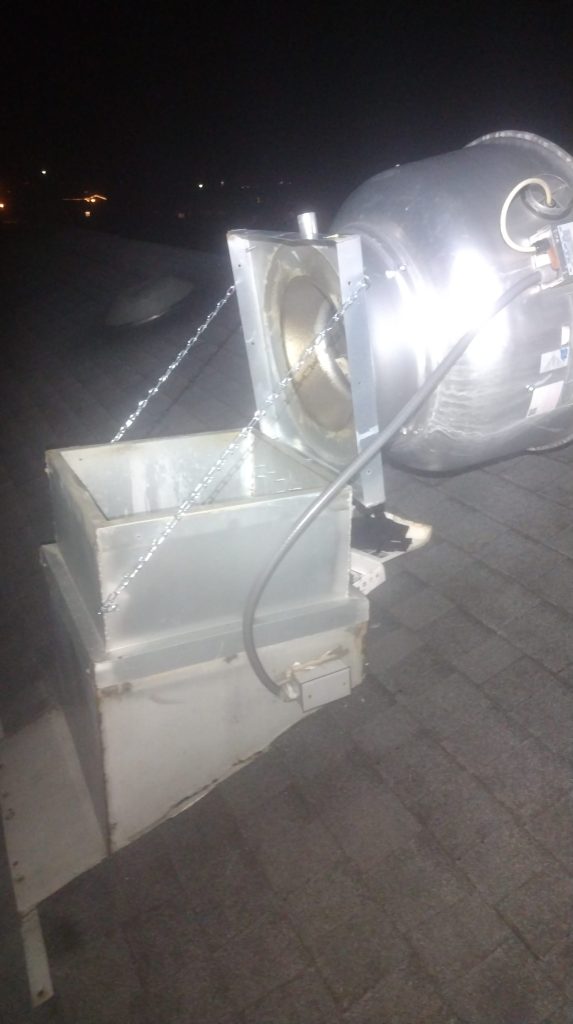 Work with Bradley Fire & Environmental Services for Indiana Kitchen Fire Suppression image shows kitchen fan equipment