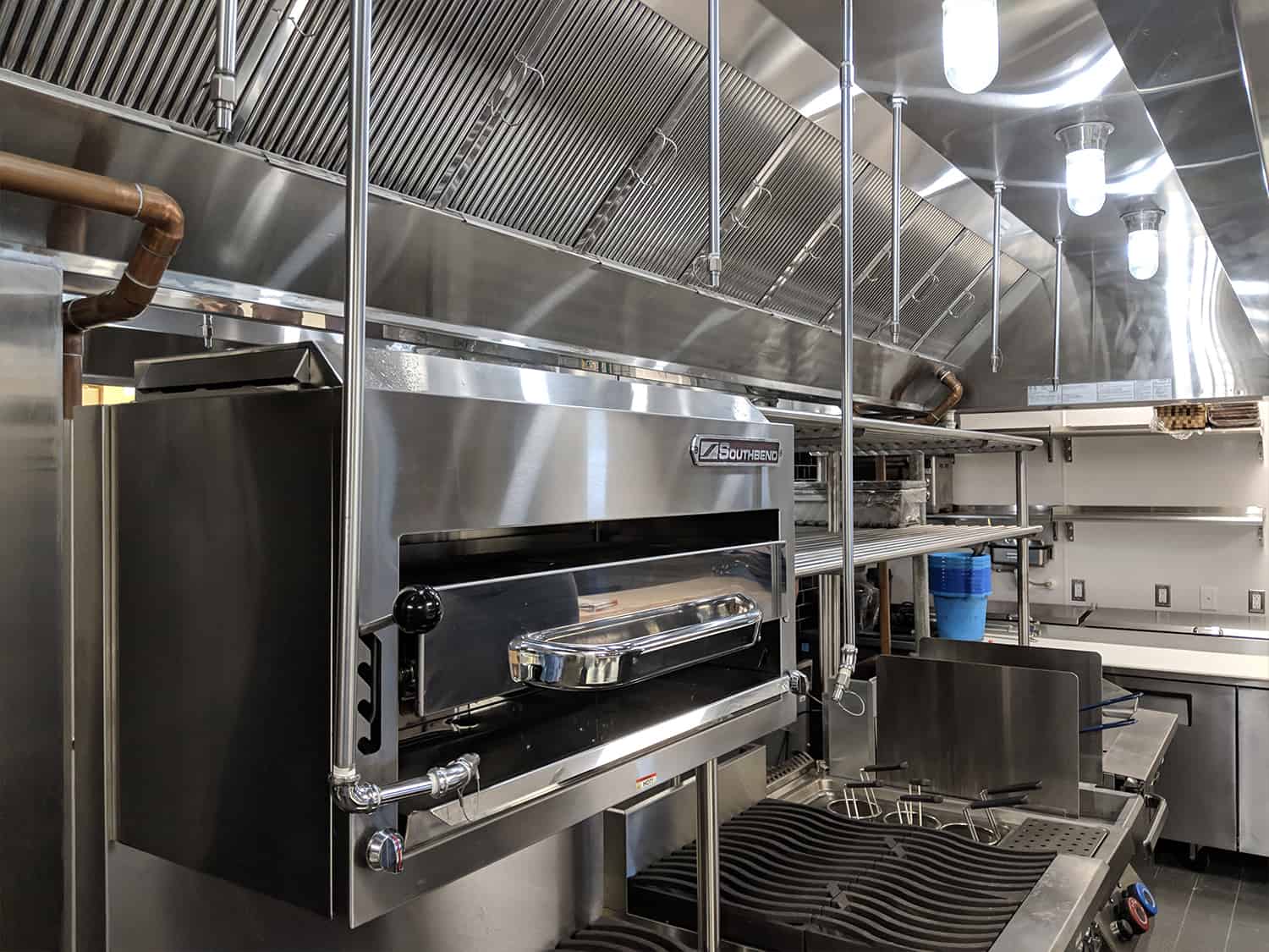 Reach out to Bradley Fire & Environmental Services for Indiana Kitchen Fire Suppression image shows kitchen hood system
