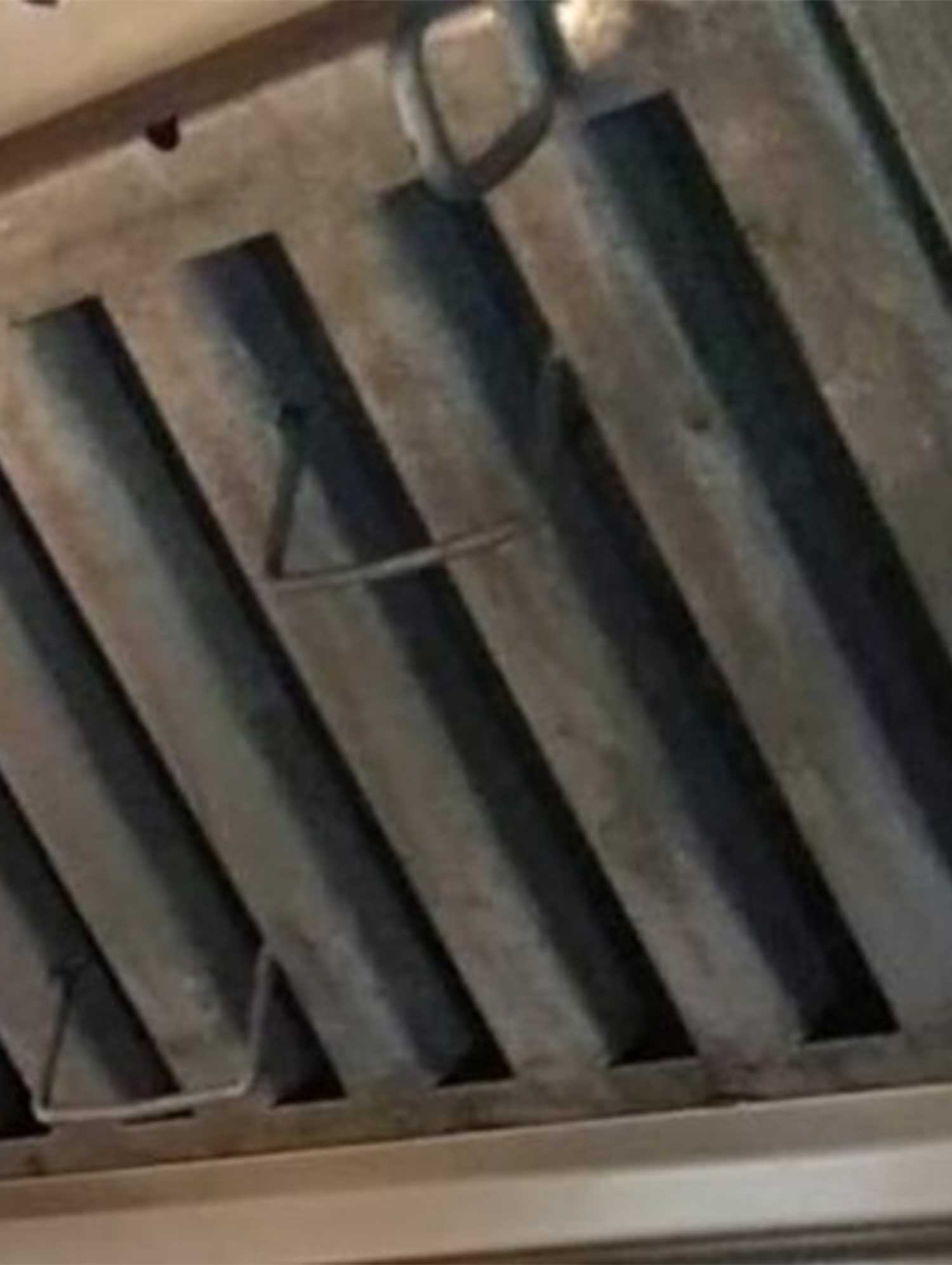 Bradley Fire & Environmental Services provides Indiana Kitchen Fire Suppression expertise image shows hood filter in kitchen