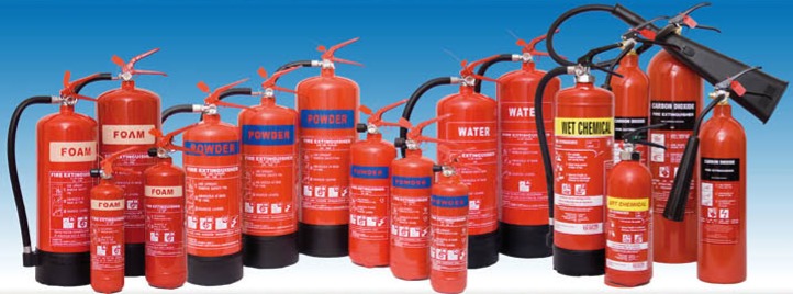 Work with Bradley Fire & Environmental Services for Indiana Kitchen Fire Suppression image shows multiple fire extinguishers
